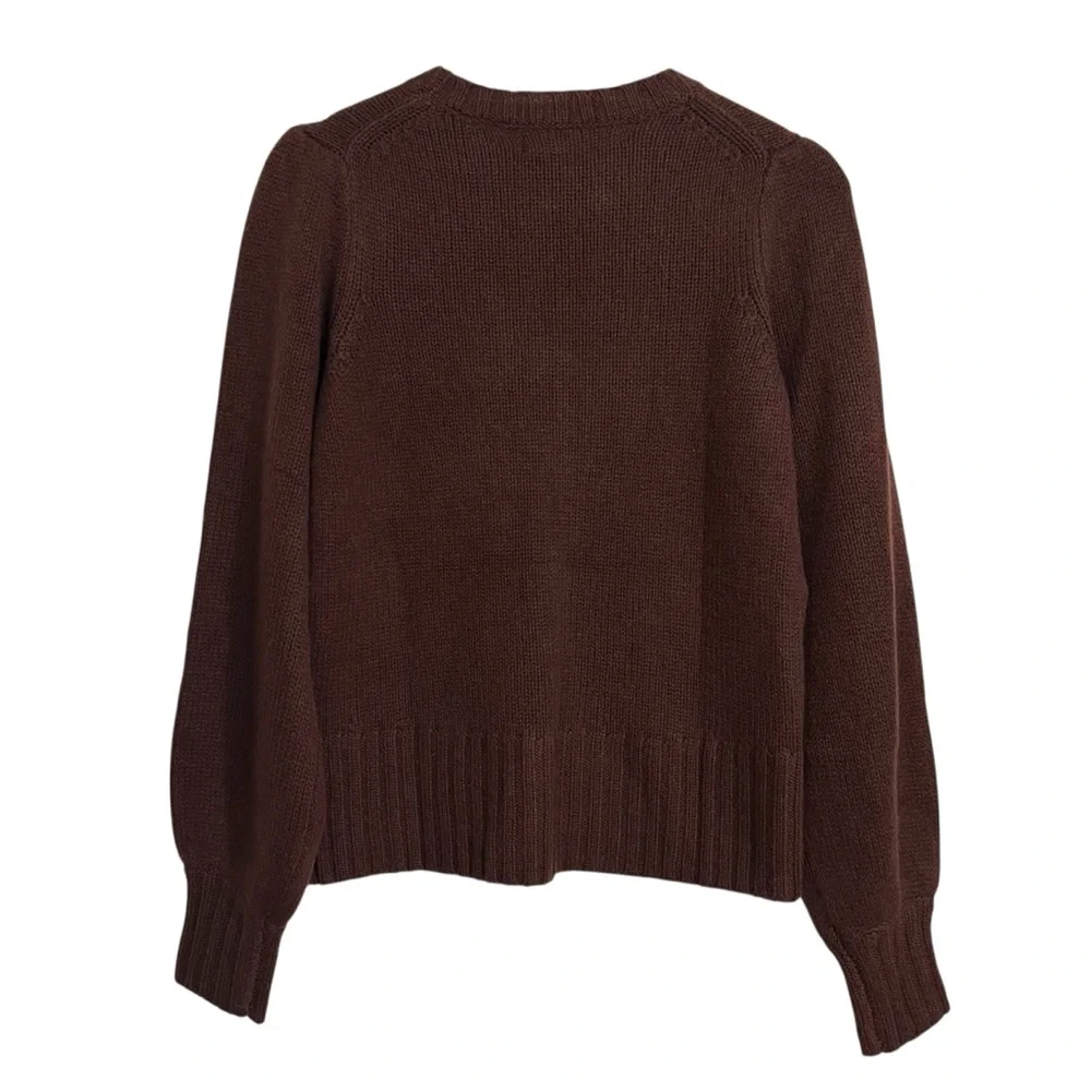 Women’s 100% Cashmere Knit Sweater in Rich Brown - Picture 4 of 5